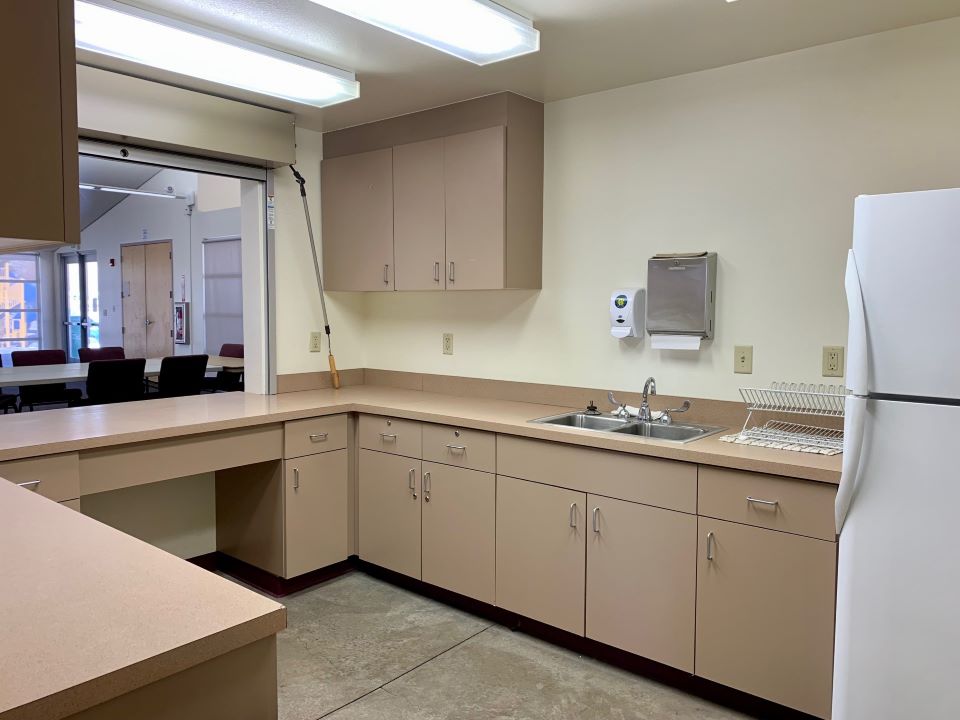 Kitchen with serving window