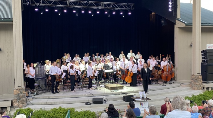 Photo of the Reno Pops Orchestra performing on stage