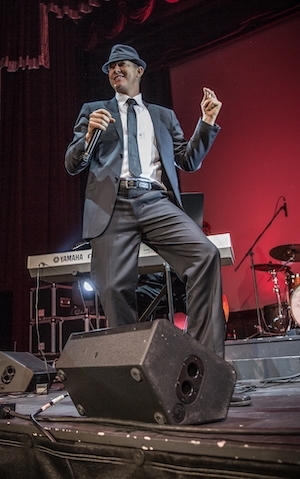 Photo of a singer on stage